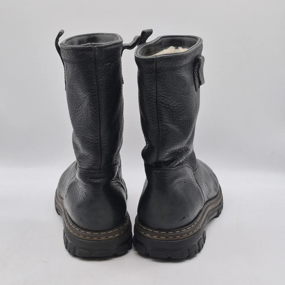 Blondo Snow Boots Winter Mens‎ Size 9 Black Leather Wool Lined Pull On Canada